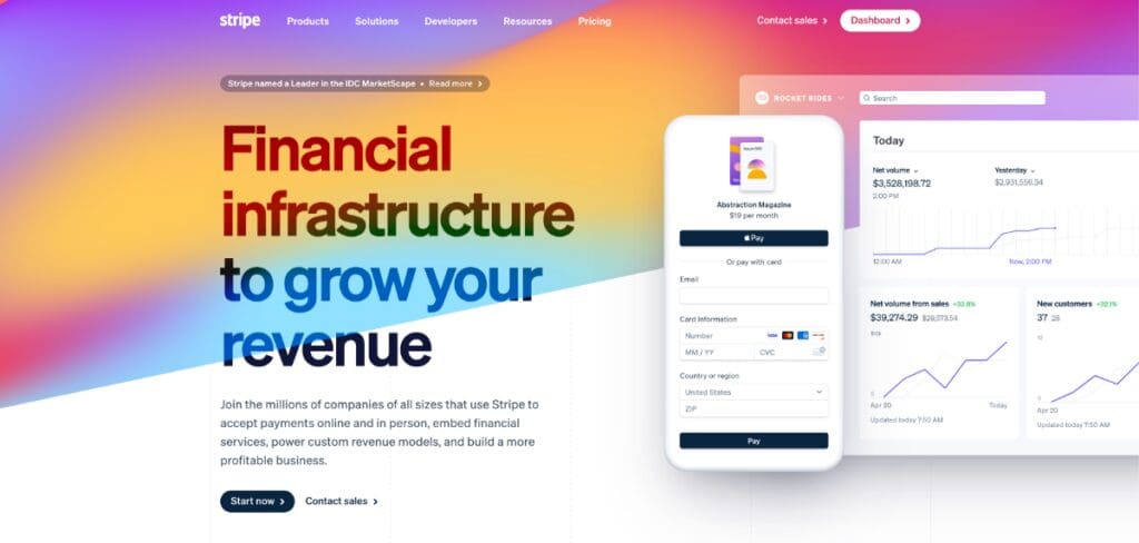 Stripe screenshot